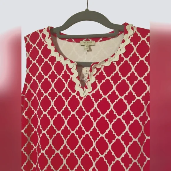 NWT Talbots Dress Sz Small Petite Pink And White Quarterfoil - Picture 4 of 9